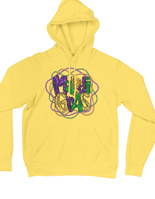 Mardi Gras Beads Hoodie