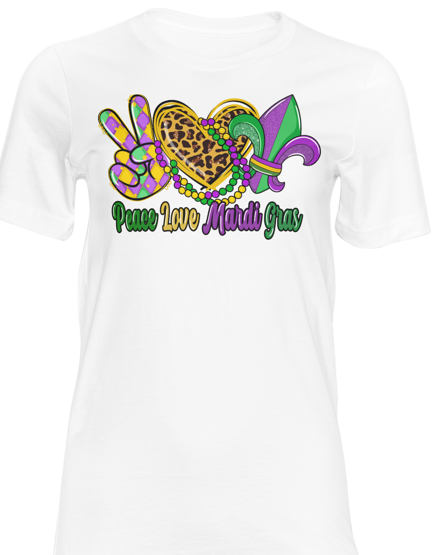 Long Sleeve Peace-Love-Mardi Gras