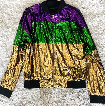 Mardi Gras Tri-Color Sequin Jacket