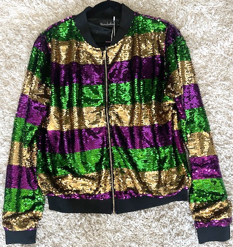 Mardi Gras Striped Sequin Jacket