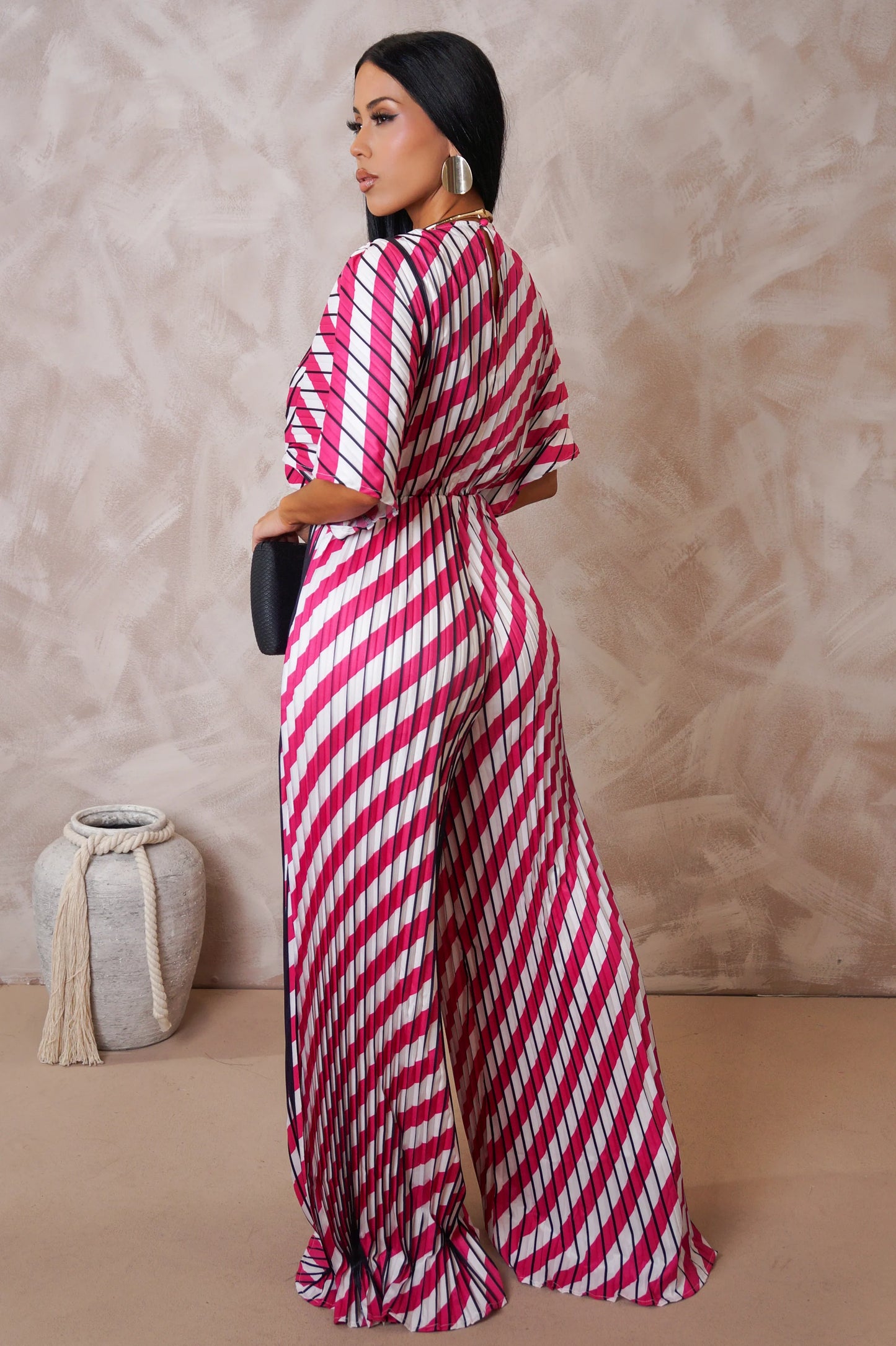 Pink Striped Jumpsuit