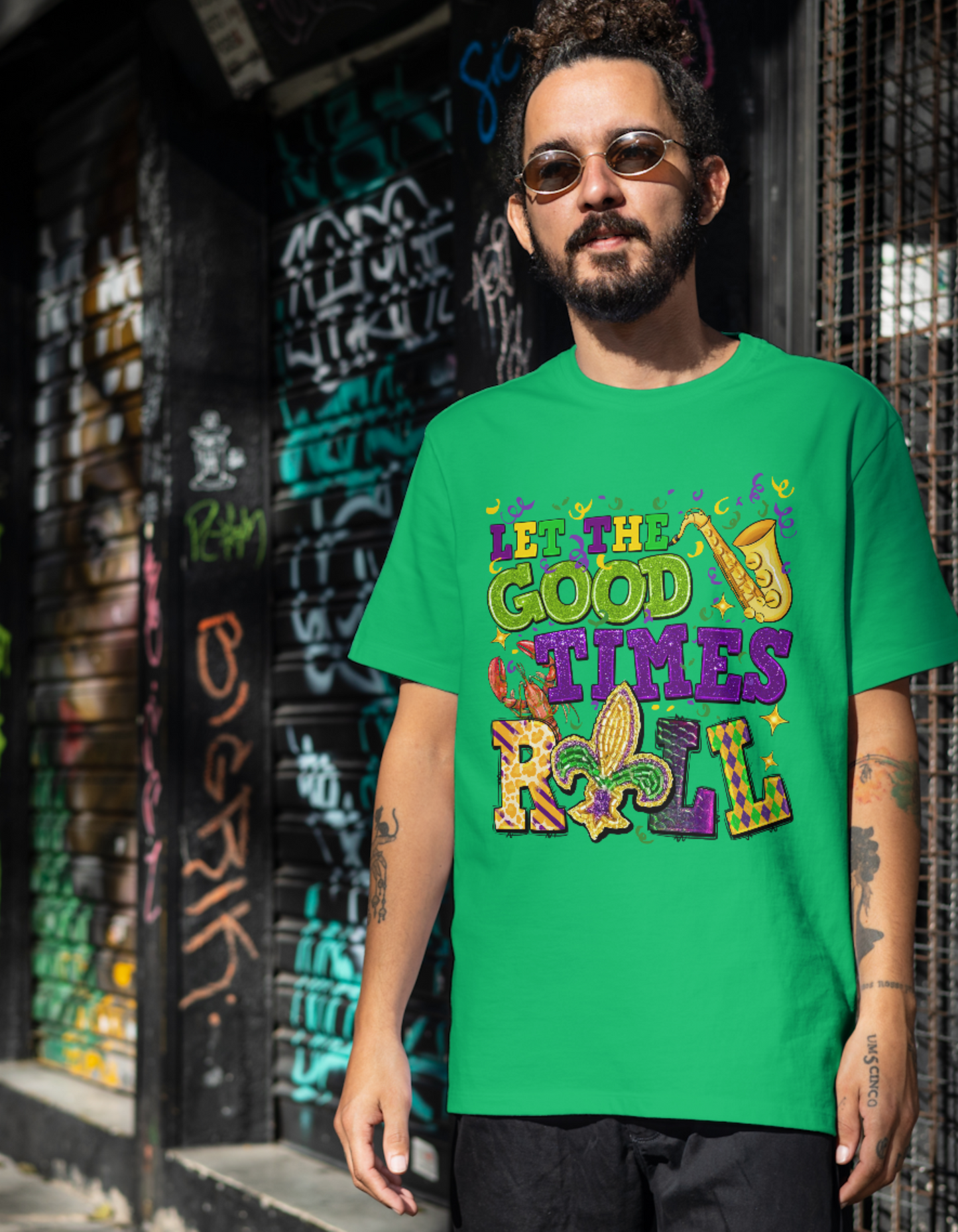 Let The Good Times Roll Short Mardi Gras Shirt-Long Sleeve