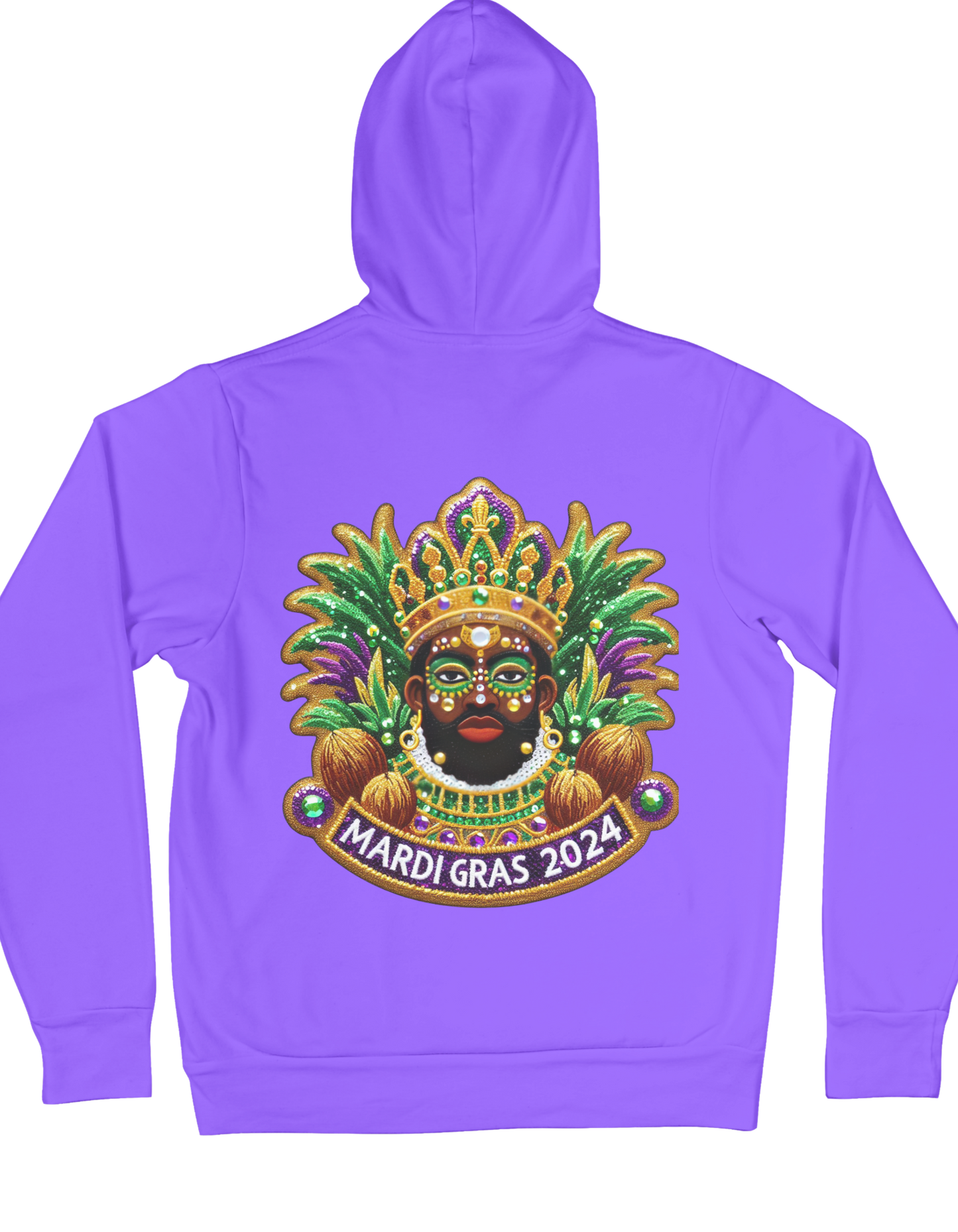 Long Sleeve Mardi Gras 2024 Hoodie - Zulu Inspired