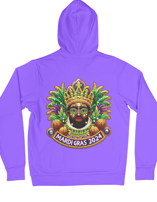 Long Sleeve Mardi Gras 2024 Hoodie - Zulu Inspired