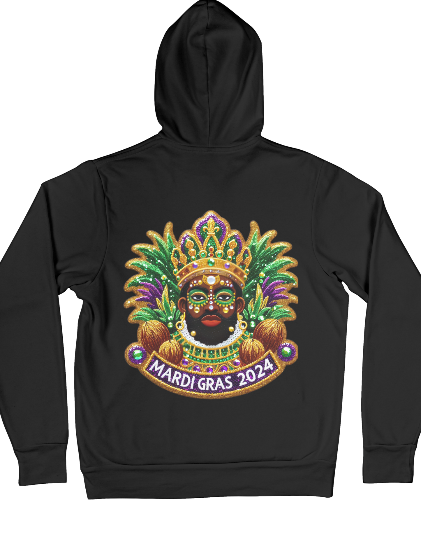 Long Sleeve Mardi Gras 2024 Hoodie - Zulu Inspired