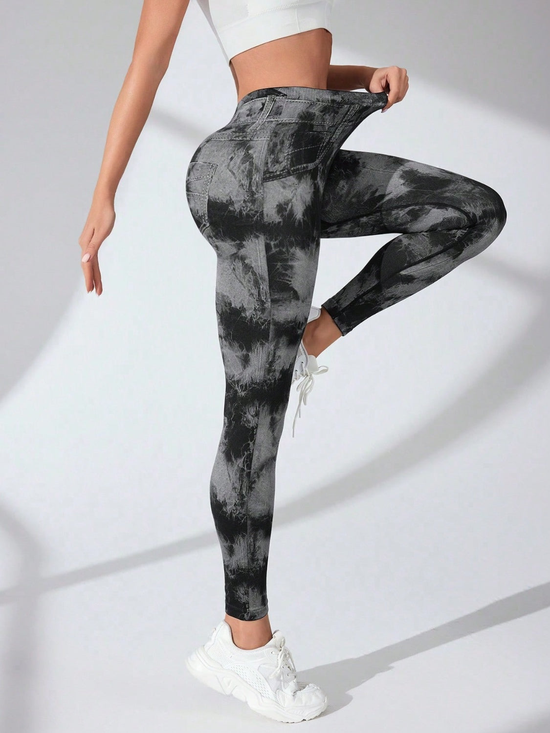 Groovy Tie-Dye High Waist Leggings with Pockets