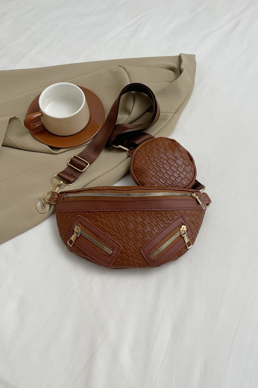 Stylish PU Leather Crossbody Bag with Bonus Coin Purse