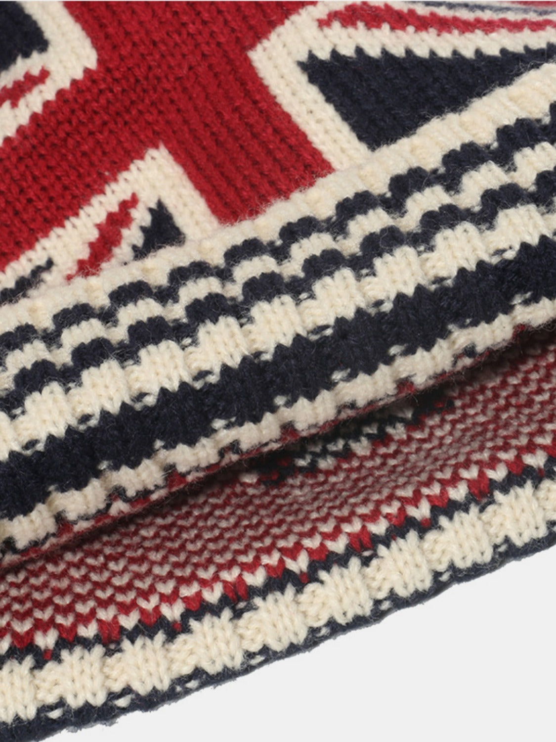 Patriotic Knit Beanie with US Flag Design