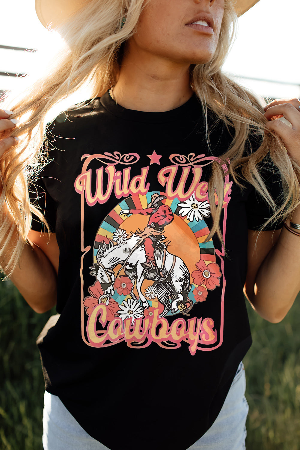 Cowboys of the Wild West Graphic Tee - Western Style Statement Piece