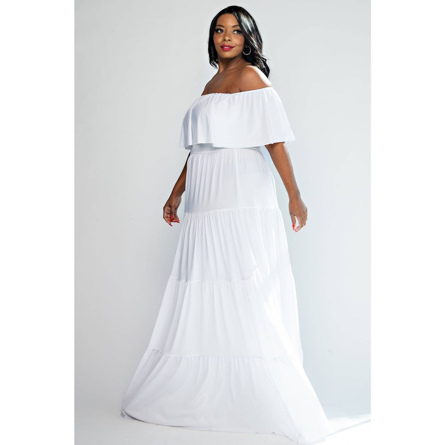 Tiered Off the Shoulder Maxi Dress