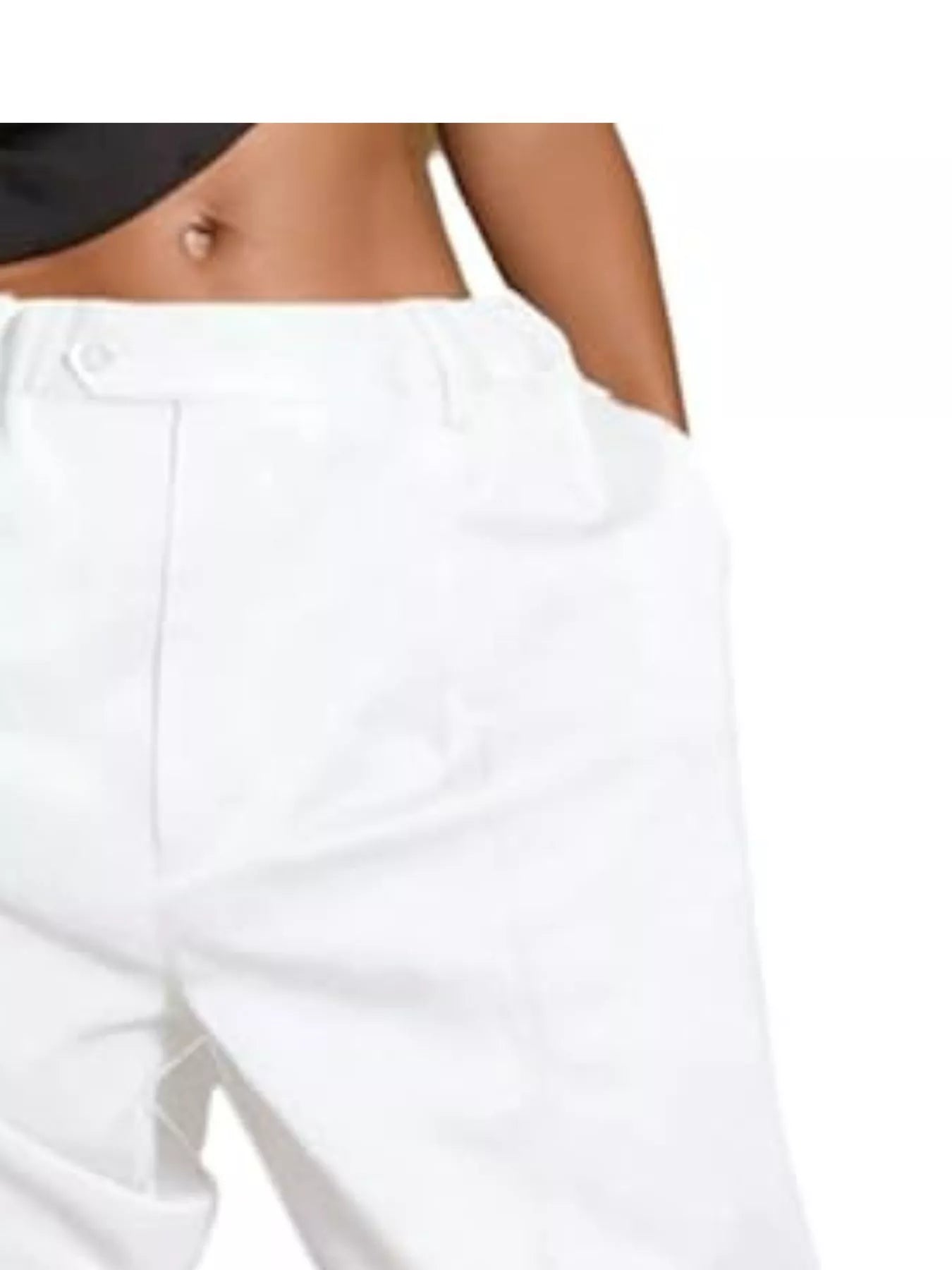 White Pleated Detail High Waist Shorts with drawstring and pockets.