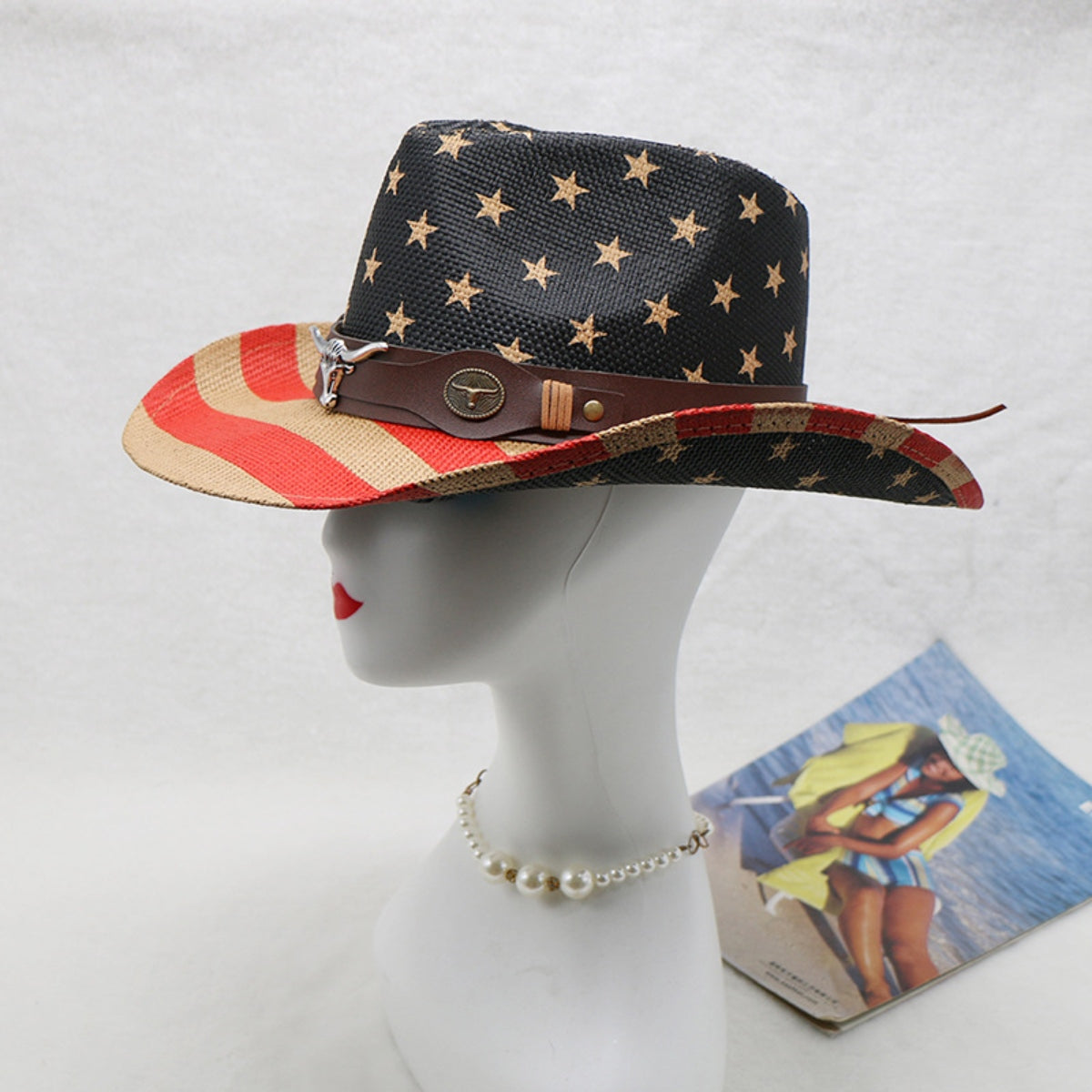 US Flag Print Cloth Hat