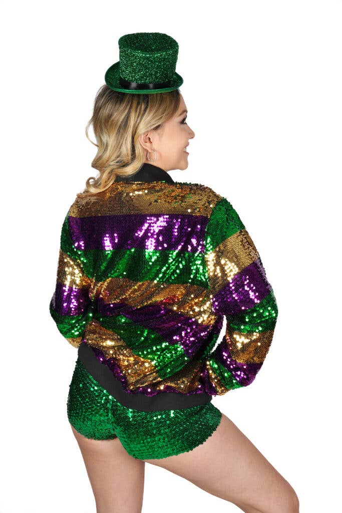 Mardi Gras Striped Sequin Jacket