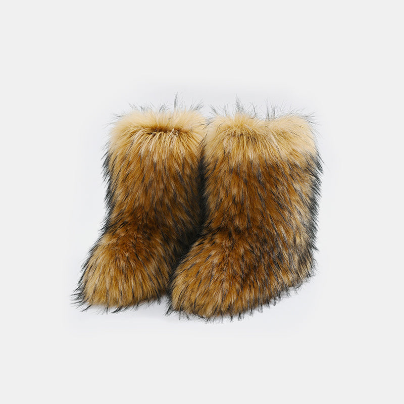 Cozy Thermal Fuzzy Flat Platform Boots