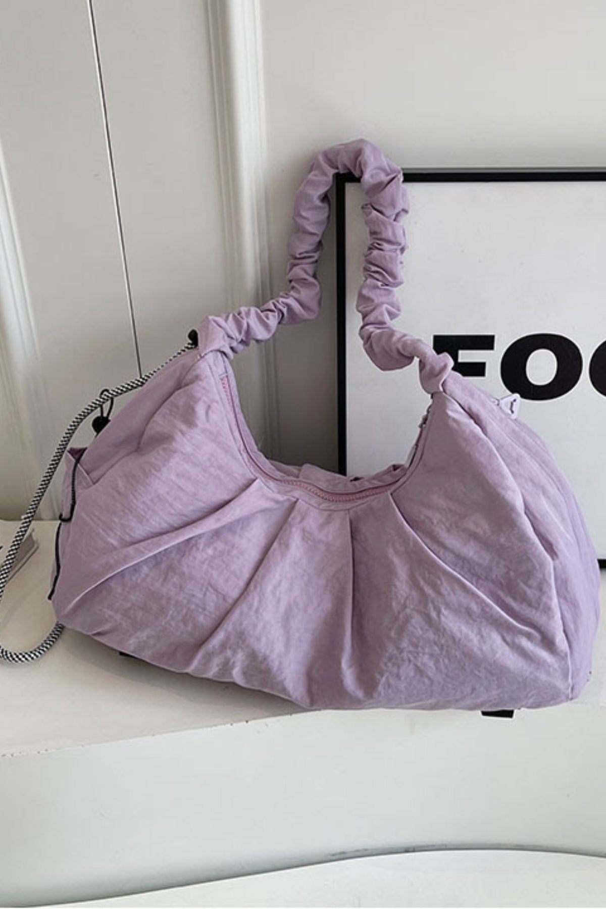 Ruched Drawstring Crossbody Bag