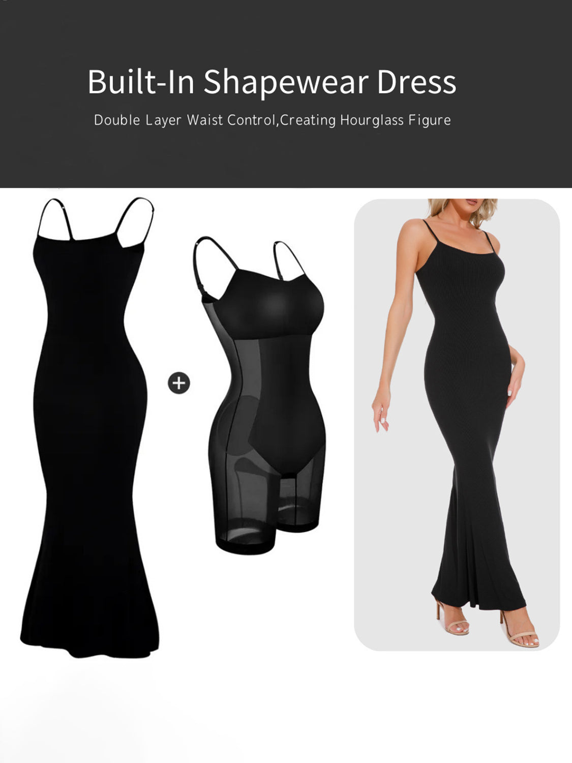 Sleeveless Maxi Dress with Built-In Shapewear