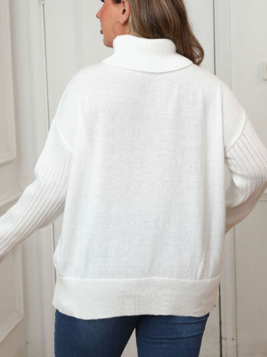 Cozy Button-Up Turtleneck Sweater