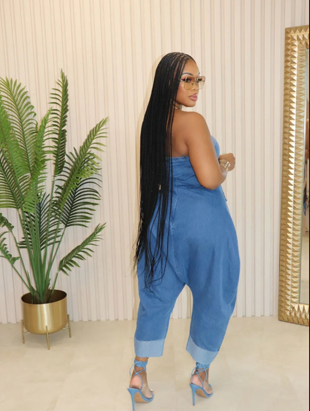 STRAPLESS HAREM JUMPSUIT