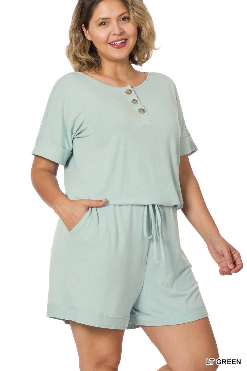 Short Sleeve Romper with Pockets