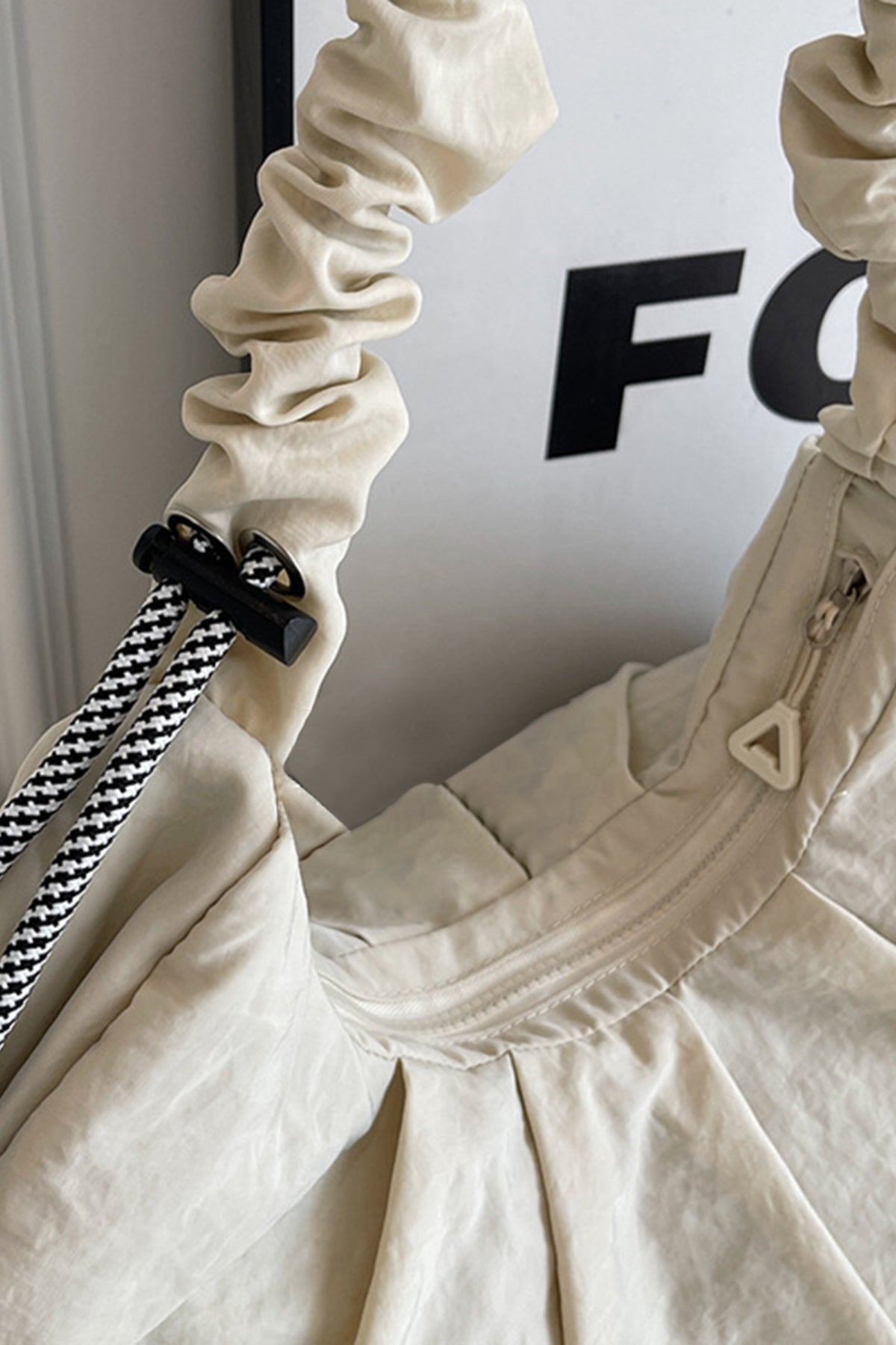 Ruched Drawstring Crossbody Bag