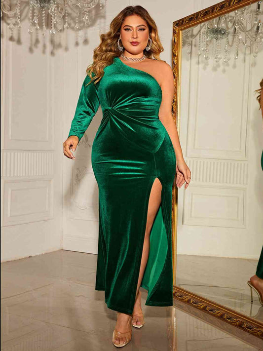 Dominique - One Shoulder Twisted Split Dress