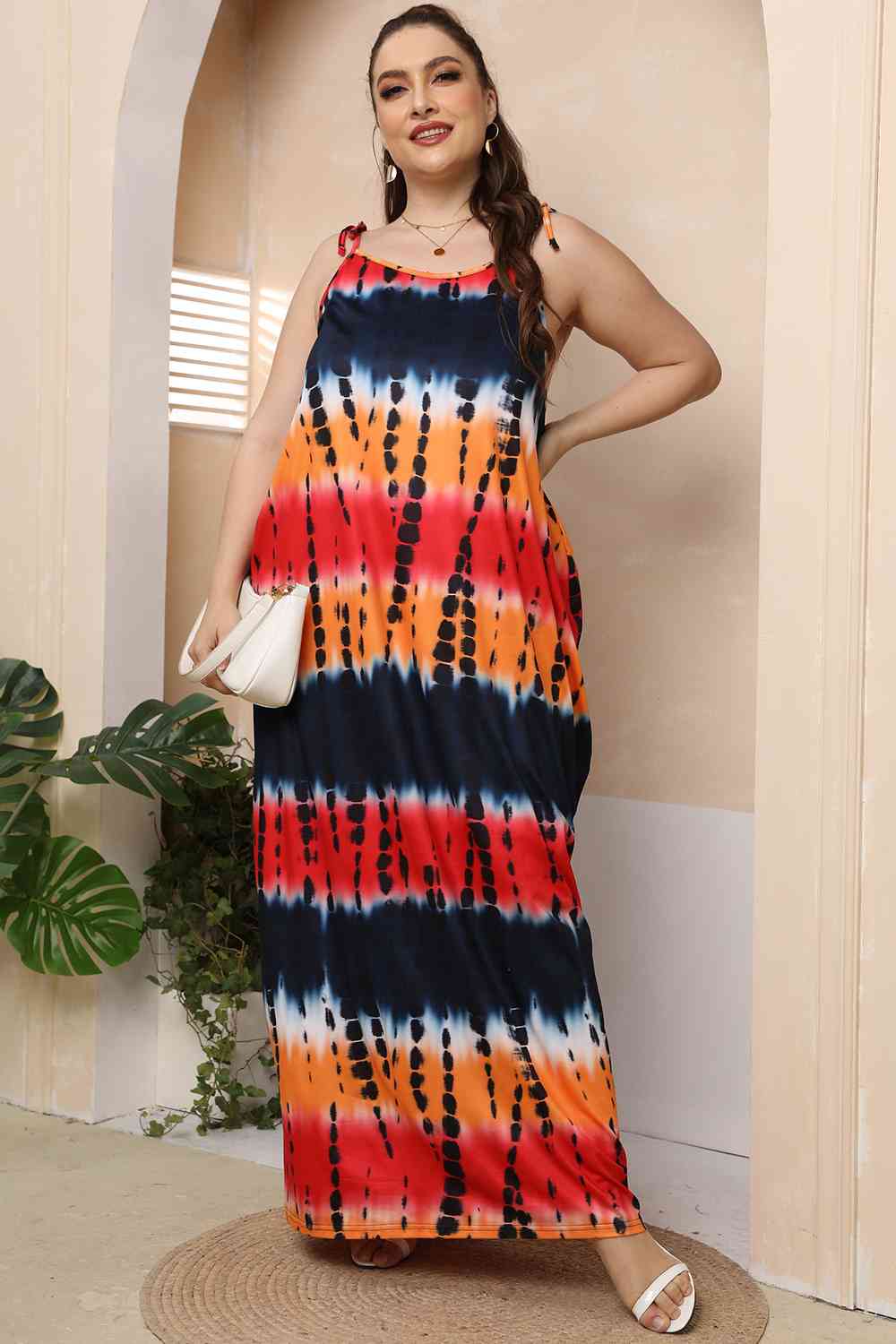 Tie-Shoulder Maxi Dress