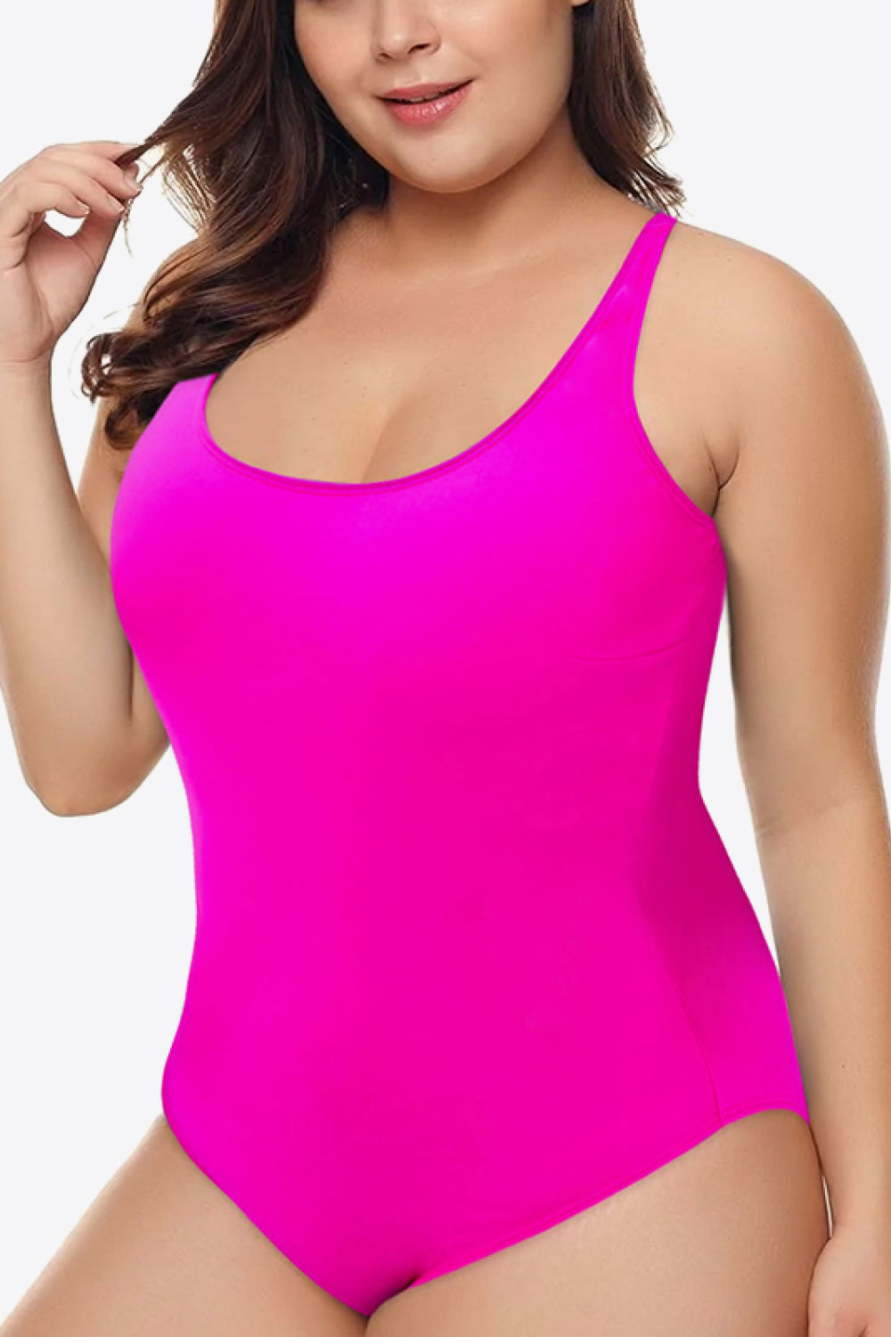 Scoop Neck Sleeveless One-Piece Swimsuit