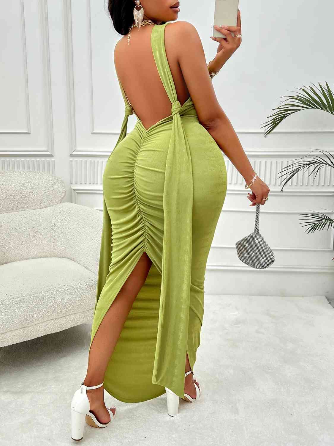 Diana - Backless Ruched Dress